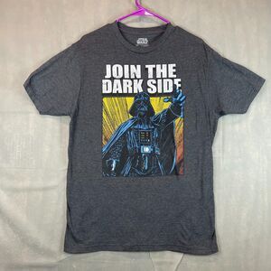Star Wars Short Sleeve T-Shirt Men's Size L Gray Join the Dark Side Graphics